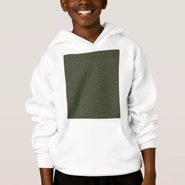 Moss Green Textured Kids Pullover Hoodie (Custom) (Front)