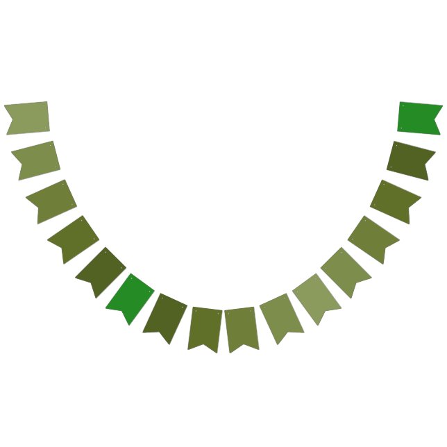 Moss Green to Forest Gradient Theme  Bunting Flags (All)