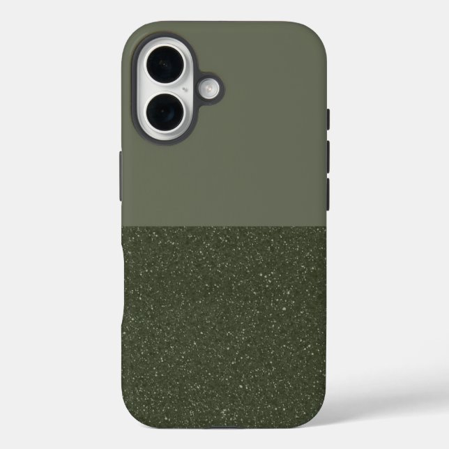 Moss Green Two-Tone iPhone 16 Case – Customizable (Back)