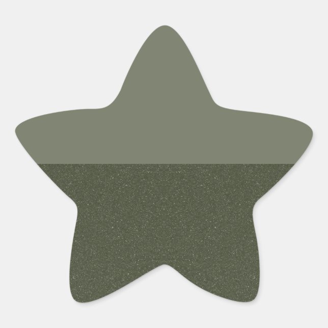 Moss Green Two-Tone Star Sticker – Customizable (Front)