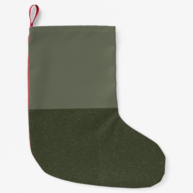 Moss Green Two-Tone Textured Christmas Stocking (Front)
