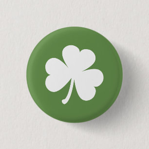 Moss Green w/ Irish Shamrock 1 Inch Round Button