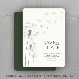 Moss Green Wedding Save the Date Card