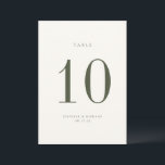 Moss Green Wedding Table Number Card<br><div class="desc">Contemporary Chic minimalist,  moss green and beige wedding table number card. Please note that table number cards must be numbered and added to your cart individually.</div>