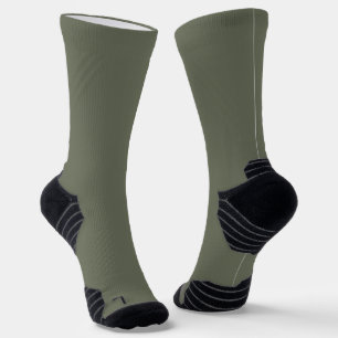 Moss Green Women’s Crew Socks – Customizable Style