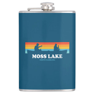 Moss Lake North Carolina Canoe Hip Flask