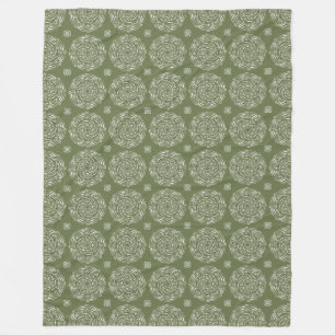 Moss Mandala Fleece Blanket