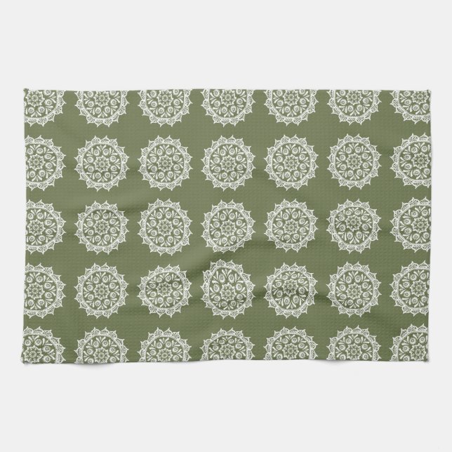 Moss Mandala Kitchen Towel (Horizontal)