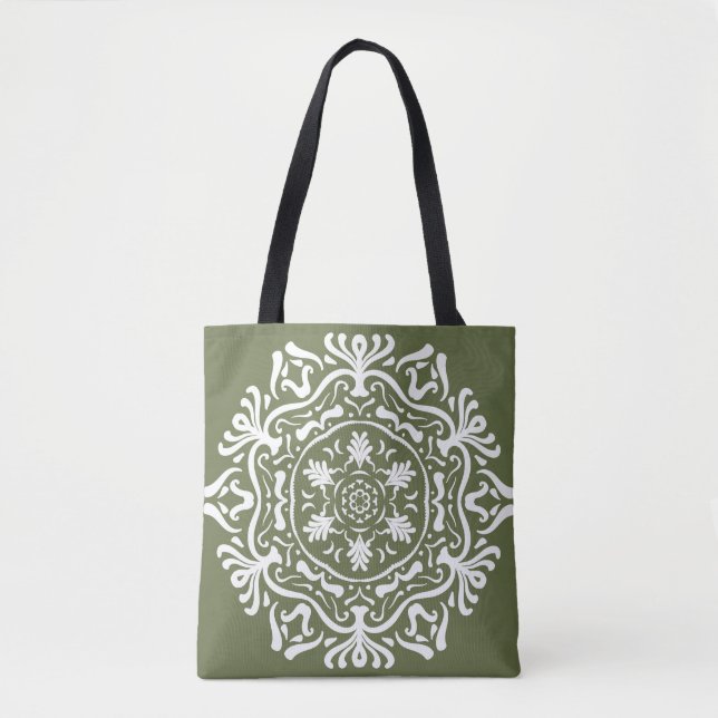 Moss Mandala Tote Bag (Front)