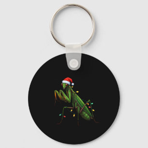 Moss Mantis Christmas Light Santa Hat Animal Insec Keychain