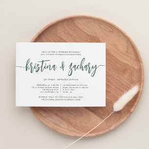 Moss Modern Signature Rehearsal Dinner Invitation