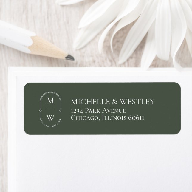 Moss Moss Moss Moss Green Mariage Adresse de retou (En situation)