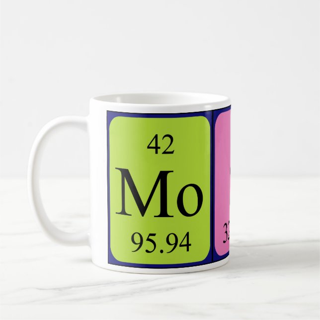 Moss periodic table name mug (Left)