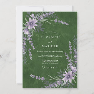 Moss Plum Wildflower Wedding Invitation