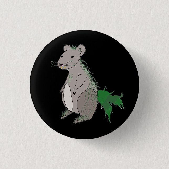 Moss Rat 1 Inch Round Button (Front)