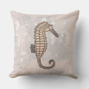 Moss Rock Sea Horse Talking Canyons, New Mexico Throw Pillow