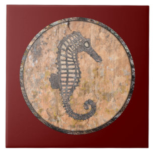 Moss Rock Sea Horse Talking Canyons, New Mexico Tile
