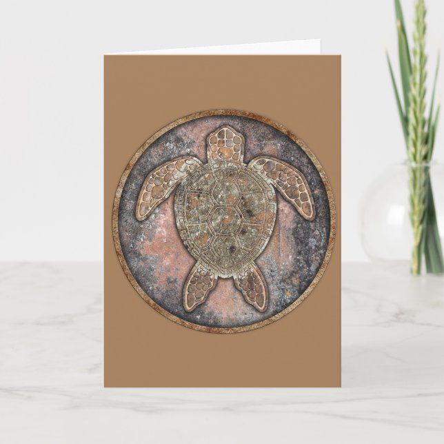 Moss Rock Sea Turtle Talking Canyons, New Mexico Card (Front)