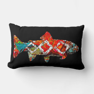 Moss Rock Trout Lumbar Pillow