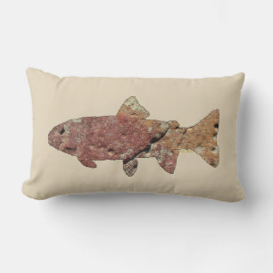 Moss Rock Trout Lumbar Pillow