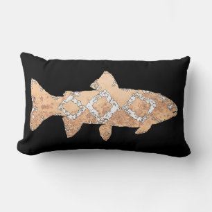 Moss Rock Trout Lumbar Pillow