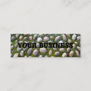 Moss, stones and flowers mini business card