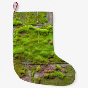 Moss wall green rock texture small christmas stocking