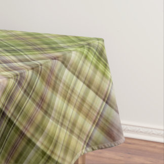 Mossy Bark Brown and Green Plaid Tablecloth