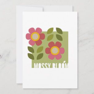 MOSSY BLOOM - Modern Floral Invitation Card