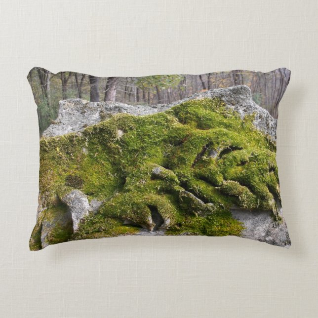 Mossy Broken Headstone Accent Pillow (Front)