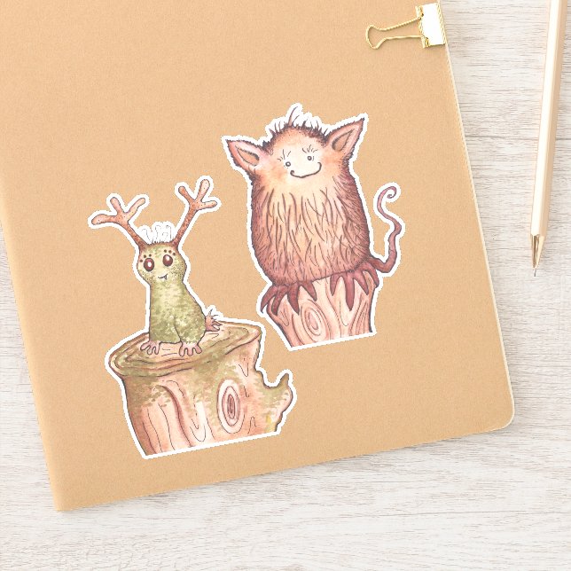 Mossy Forest Critters Vinyl Stickers (Notebook)
