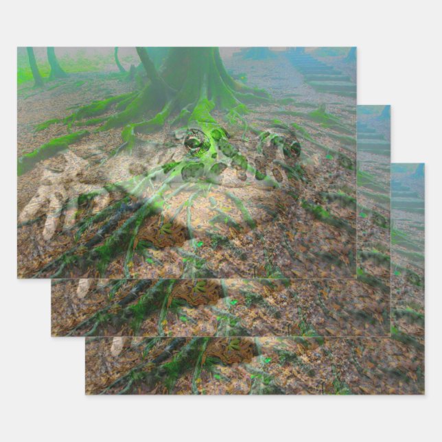 Mossy Frog Wrapping Paper Sheet (Set)