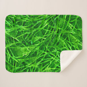 Mossy Grass Sherpa Blanket