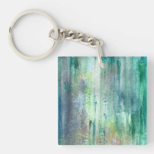 Mossy-Hand Painted Abstract Art Keychain