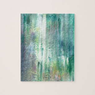 Mossy-Hand Painted Abstract Wabi Sabi Art Jigsaw Puzzle