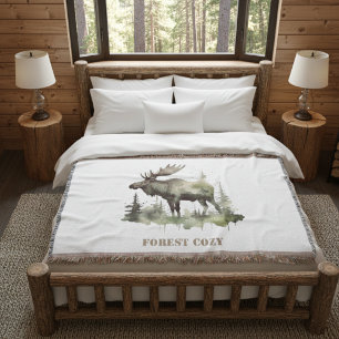 Mossy Moose Wildlife Portrait, custom Throw Blanket