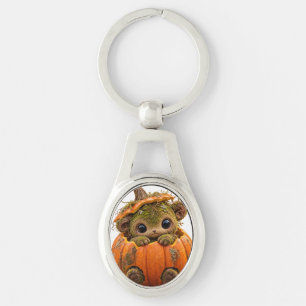 Mossy Pumpkin Creature Keychain