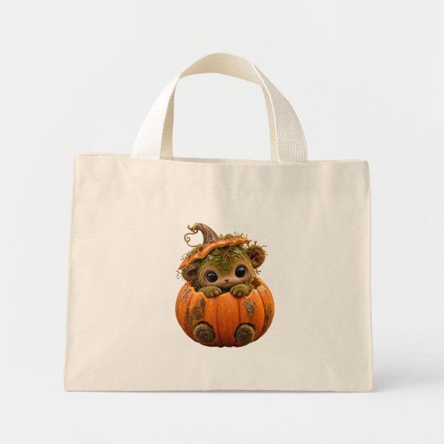 Mossy Pumpkin Creature Tote Bag (Front)