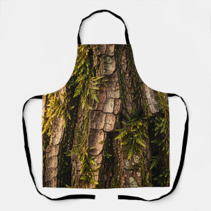 Mossy Tree Bark Forest Texture Apron