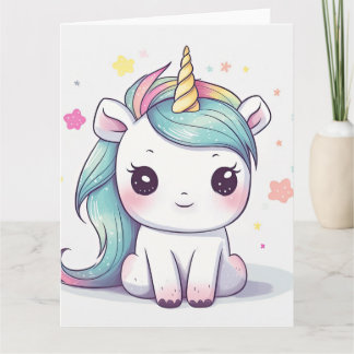 Most Adorable Pastel Kawaii Unicorn Card