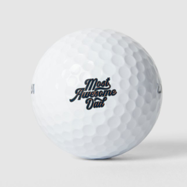 Most Awesome Dad Father's Day | Golf Balls (Front)
