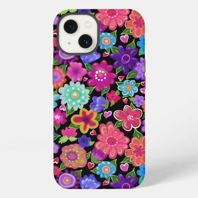 Most Beautiful Boho Flowers Pattern iPhone Case (Back)