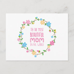 Most Beautiful Mom Mother's Day   Postcard
