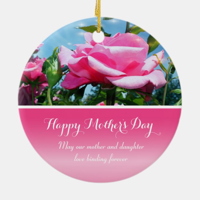 most beautiful mother's day gift from a daughter ceramic ornament (Back)