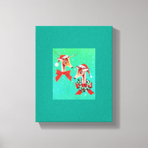 Most Beautiful Vintage Christmas Reindeer Canvas Print