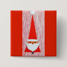Most Beautiful Vintage Christmas Santa 2 Inch Square Button