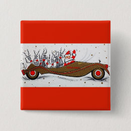 Most Beautiful Vintage Christmas Santa 2 Inch Square Button