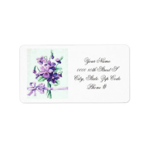 Most Beautiful Vintage Violet Wedding Label