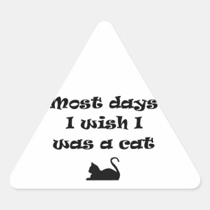 Most Days I Wish I Was a Cat Triangle Sticker