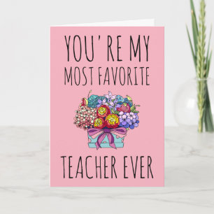 Most Favourite Teacher Valentine's Day Classroom Holiday Card